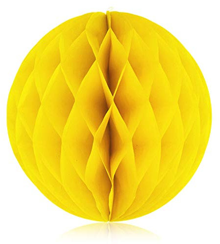 YFZYT 10x Papier Wabenball Set, Pompoms Honigwaben Papier Kugel Kit Girlande Dekoration für Hochzeit Party Baby Duschen Geburtstag Bankett Zimmer - 10 Zoll, Gelb
