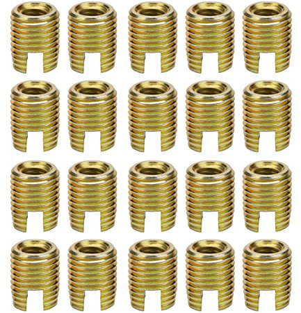Akozon Selbstschneidender Gewindeeinsatz 20Stück 302 Kohlenstoffstahlschraube Reparaturzubehör(Inneres M10 1,5 Äußeres M14 1,5)