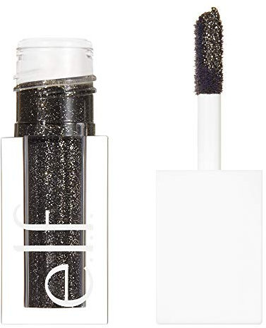 e.l.f. Flüssiger Glitzer-Lidschatten, langanhaltend, schnell trocknend, deckend, gelbasierte Formel, erzeugt hochwirksame, mehrdimensionale Augen-Looks, Black Magic, 3 ml
