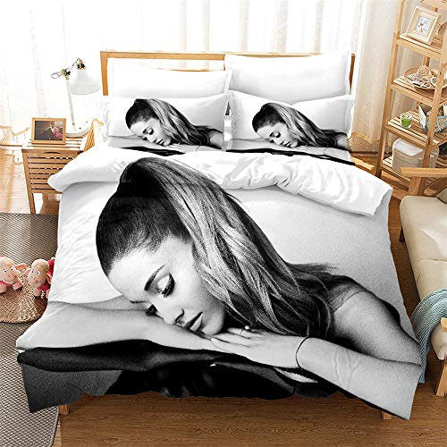 Bettbezug Mit 2 Kissenbezügen Ariana Grande Bettwäsche Mit Reißverschluss Mikrofaser Double Size Bettwäsche Set (Stil 05,200 x 200 cm)