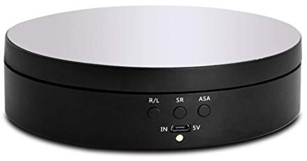 Clenp 360 Grad Elektrischer Drehteller Für Fotografie, Runder Displayhalter Stand Intelligentes Laden Schwarz USB-Steckdose