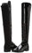 HOMDREAM Tacchi Donna Stivali da Motociclista in Pelle Verniciata con Tacchi Alti Stivali Alti da Donna Stivali al Ginocchio,Black-44