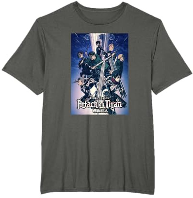 Attack on Titan Season 4 Bunte Schlüsselbilder mit Logo T-Shirt