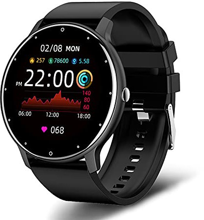 Over The Clound LIGE 2021 New Smart Watch Men Full Touch Screen Sport Fitness Watch IP67 Waterproof Bluetooth For Android ios smartwatch Men+box (black)
