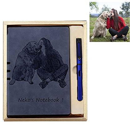 Personalisiertes Ledernotizbuch mit eigenem Foto und Text für Mama Frauen Männer| A5/A6 Größe Journal Tagebuch Ledergebundenes Notizbuch mit Stift | Individuelles Geschenk für Schulabschlusslehrer