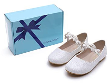 ELSA & ANNA Prinzessin Schuhe Mädchen – Prinzessin Schuhe – Glitzer Schuhe Mädchen – Schuhe für Elsa Kleid für Partys, Fasching, Karneval – Schuhe für Kinder (SH2209)