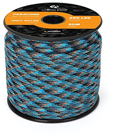 Abma Cord Paracord 550 Nylon Seil Paracord 4mm Schnüre mit 7 Kern-Strängen Type III Survival Fallschirm Schnur - Max. 250kg (550lbs) - Military Camo Series