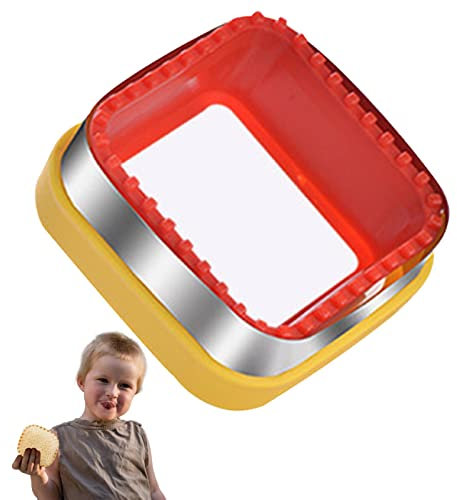 Abonda Cortador y sándwiches, cortador galletas cuadrado redondo acero inoxidable, cortador sándwich mantequilla maní fácil usar para niños, hombres y mujeres