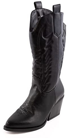 Toocool Stivali Donna Texani Cowboy Western camperos Scarpe Boots Y02 [37,Nero]