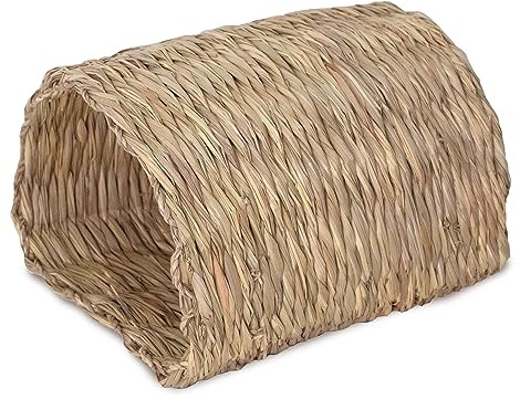 PEMAR Natural Seagrass Bunny Tunnel - Handwoven Rabbit Hideaway & Edible Grass House - Safe Chew Toy, Bed for Guinea Pigs, Chinchillas, Rats & Indoor Bunnies - Small Animal Enrichment (9x8.3x6.3”)