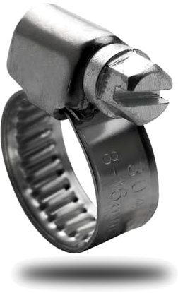 Offgridtec V2A Edelstahl-Schlauchschellen 8mm–16mm, DIN 3017 zertifiziert, 9mm Bandbreite, korrosionsbeständige und auslaufsichere Schellen für eine sichere Rohr- und Schlauchbefestigung (10 Stück)
