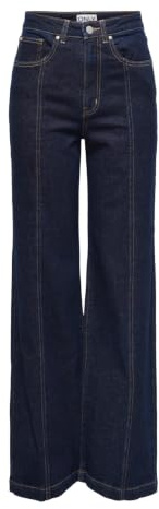 ONLY Damen Jeans Mit Weitem Bein Only Female Jeans mit Weitem Bein Onlhope Sehr Hohe Taille Weiter Beinschnitt Jeans