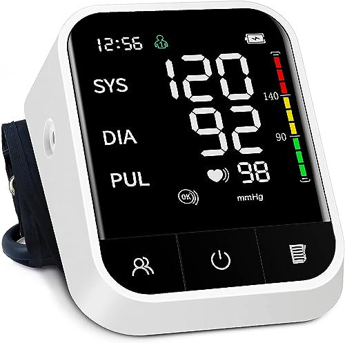 IMDK Blood Pressure Monitors, FoviFlxy Upper Arm for Home Use Machine with BP Monitoring, Cuff 22-42cm, Black