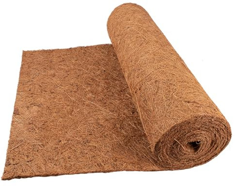 Coco Liner Roll 2m*0.4m/80 x 16, Natural Coconut Hanging Basket Liner, Reusable Coco Fiber Mat Coco Replacement Basket, Coconut Fiber Sheet Coir Mat Liner for Planter, Window Box, Wall Troughs