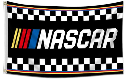 Bofanio NASCAR Karierte Flagge, Banner für Garage, Männerhöhle, Schlafsaal, 90 x 152 cm