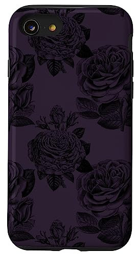 Hülle für iPhone SE (2020) / 7 / 8 Hülle Gothic dunkel lila Rosen okkulte goth Telefon