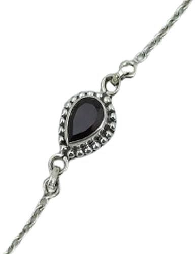 Navya Craft 925 Sterling Silber Granat handgefertigtes Damenarmband, Länge 7,7,5. 8. 8,5 Zoll