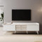 Dalred TV-Schrank mit Zwei Schubladen, Fernsehtisch TV Board, TV- Lowboard niedrige Platte mit Zwei Schiebetüren, Exquisite Textur, H58/L160/T40 cm (weiß)