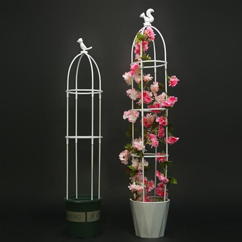 1Stk Gartenspalier Rankhilfe Obelisk für Kletterpflanzen für Drinnen Outdoor Außenbereich, Garten, Rasen, Hinterhof Tomatenkäfig Pflanzenstütze 95cm 120cm 145cm Hoch ( Color : White , Size : 22x95cm/8