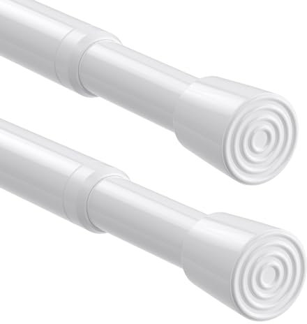 Tension Rod 68-100cm 2Pack Extendable Curtain Poles No Drilling White Spring Rods Net Curtain Rod Adjustable Shower Curtain Pole Tension Rod for Curtains,Clothes,Window