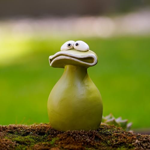 Uziqueif Frosch deko Garten Figuren, gartendeko für draußen wetterfest dekofiguren, Harz frösche Statue Für Balkon miniteich Terrasse Deko,B