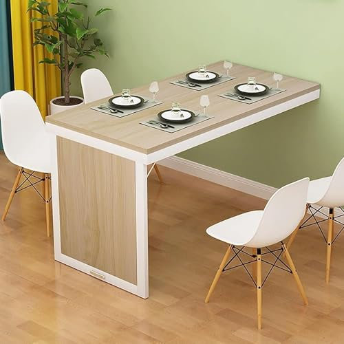GWWBD Klappbarer Esstisch, Wandmontage, zusammenklappbarer Wandtisch für kleine Räume, wandelbarer Schreibtisch, MDF-Wandtisch, Computertisch für Büro, Schlafzimmer, Küche (Größe: 100 x 50 cm)