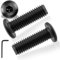 20pcs Viti M8 A Testa Piatta M8X25mm - Bulloni A2 V2a Nero Inox - Testa Tonda e Bombata Con Chiave Esagonale per Elettrodomestici e Macchinari Industriali
