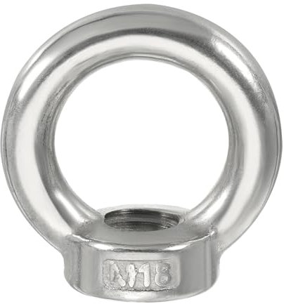 PATIKIL Ringmutter Ösenmutter M18, 1 Stück 304 Edelstahl Ringmuttern Ringösen Augenmuttern Ringschrauben Gewinde Muttern Befestigung Schulter Metrischer Ring für Marine