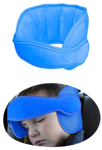 ZOIBV Kindersitz Kopfstütze, Kopfschutz Schlafen, Autositz Nackenstütze Kinder Verstellbarer Kopfschutz Kopfhalter Kindersitz Baby, Geeignet für Autositze, Schlafkissen Kopfhalter, Blau