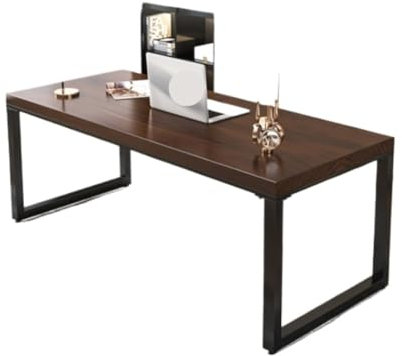 Bureau Gaming Bureau Ordinateur Bureau D'ordinateur En Bois Massif, Pieds En Fer, Bureau De Bureau, Épaisseur De Bureau 5 Cm, Table De Conférence, Table D'étude, Table D'écriture Table Bureau(180x80x7