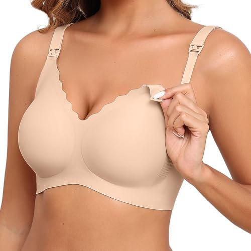 ProKloud Donna Reggiseno Allattamento Copertura Completa Reggiseno per Gravidanza Senza Cuciture Senza Ferretto Comfort Reggiseni Allattamento con Fibbia di Estensione Extra