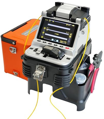 ALLGRIIT AI-20 Fusion Splicer Giuntatrice a fusione per fibra ottica con taglierina elettrica, Saldatura giuntista fibra ottica AI-20 aggiornato da AI-10A con OPM VFL Batteria da 7800 mAh