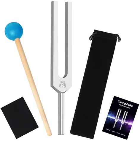 DiDiBirDi Stimmgabel 528 Hz, Aluminiumlegierung,Klangheil‑Instrument | mit Silikonhammer und Aufbewahrungstasche,für Yoga,Chakra‑Balance,Achtsamkeit,positive Schwingung,Entspannung,Stressabbau