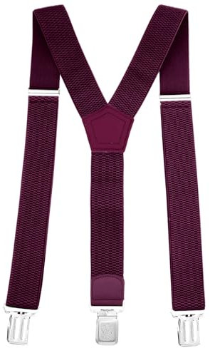 Glamexx24 Hosenträger für Herren Einstellbar und Elastisch, Y Form, Breit 4 cm mit 3 Starken Clips Einheitsgröße Hosenträger für Männer und Damen, Dunkerot