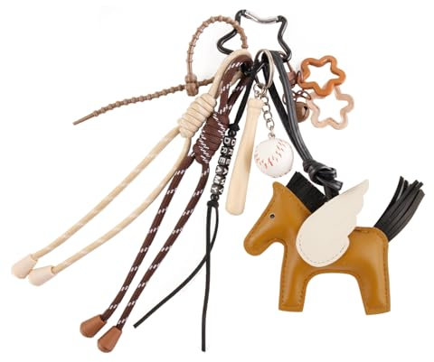 Georgie Porgy Taschenanhänger Schlüsselanhänger Handtaschen Zubehör für Damen Bag Charm Schultasche Rucksack Sporttasche Keychain Geburtstagsgeschenk für Mädchen (Pferd Baseball Verträumt)