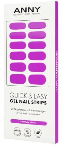 ANNY Gel Nail Strips, UV Nagelfolie zum Aufkleben, Gedämpftes Lavendel | Haltbar & splitterfrei, Einfache Anwendung