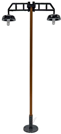 ML-Train Gitterarm Lampen - Wandlampe, Mastlampe 1 armig & 2 armig, Hängelampe HSB für LGB-Anlagen Modelbahn - Gartenbahn Spur G (Gitterarm Mastlampe 2 armig)