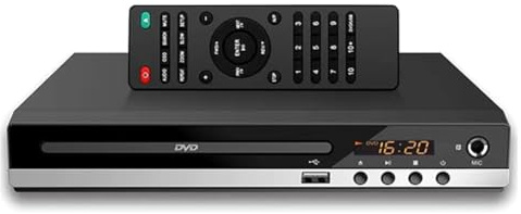 Vocdikficy DVD-Player High-Definition 1080P Home DVD-Player-Box für TV DVD229 HD DVD-Player CD-Discs-Player AV-Ausgang MIC-Port EU-Stecker