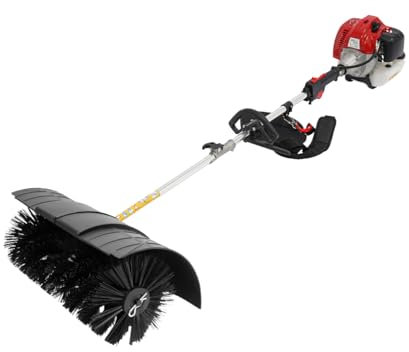 SOPERIT Gas Power Brush Broom Sweeper 52CC 2 Stroke Artificial Grass Driveway Sweeper Handheld power broom nylon brush broom sed to sweep snow, leaves, soil, mud