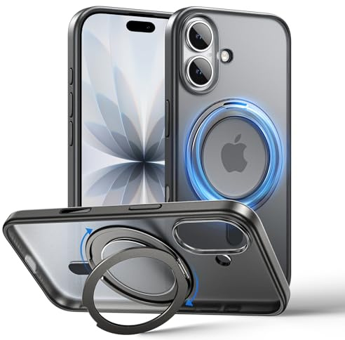 MAGIC JOHN für iPhone 17 Hülle [Kompatibel mit Magnetic] mit 360° Magnetständer Handyhülle Case Fallschutz mit Stoßdämpfung, Kratzfest, Stoßfest, Schwarz