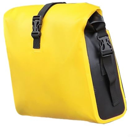 Stabile 10L E-Bike Gepäckträgertasche, wasserdichtes PVC-Design für Roller und Kinderwagen, schneller Montageprozess (Gelb)