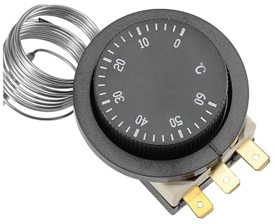 1 Normalmente Aperto, 1 Normalmente Chiuso, 250/380 V, 16(2) A, 0-40/0-50/0-60 ℃ Termostato Con Interruttore Di Controllo Della Temperatura Adatto for Forni Frigoriferi, 1,5 Metri Di Lunghezza(0-60C)