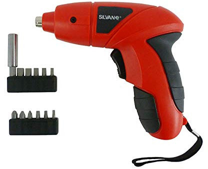 Destornillador eléctrico, bi-direccional, sin cable con 12 puntas intercambiables. 4,8V.. Tiempo de recarga de la batería: de 3 a 5 horas.