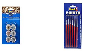 Revell 39075 Militaire Ensemble & 29621 - Accessoire Maquette - Pinceaux - Pinceaux Standard 6 Tailles