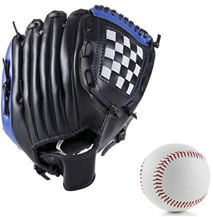 Wonninek Baseball Glove 10.5 inch Soft Solid PU Leather Thickening Pitcher Softball Gloves for Kids Teens Adult Professional Baseball Mitt Catching (Blue, 10.5 inch)