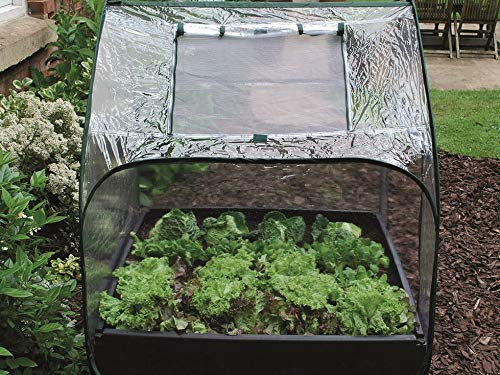 SIAM EXPRESS Pop Up Poly Cover Zipped Cloche Greenhouse for Garland Raised Grow Bed 98cm X 98cm x 120cm G128