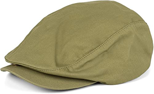styleBREAKER Unisex Cabrio Cap einfarbig, Schiebermütze, verstellbar, Newsboy Cap, Schiebermütze, Schirmmütze 04023004, Farbe:Oliv