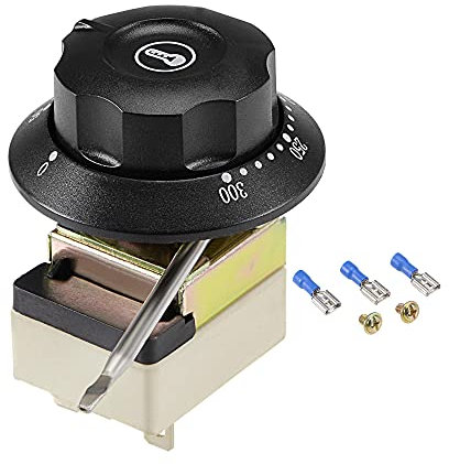 sourcing map 1NO 1NC 250V 16A 50-300C Temperature Control Switch Capillary Thermostat for Oven Refrigerator Heater, 0.7m, with 2 Screws&3 Crimp Terminals