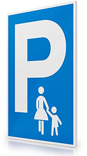 FLAGLY Premium Schild Parken Mutter Kind 30x20cm aus 3mm PVC Hartschaumplatte MADE IN GERMANY - stabiles Hinweisschild/Warnschild, wetterfest & UV-beständig
