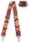 Taschengurt Bunter Schultergurt Tragegurt Breite 3.8cm Längenverstellbarer 75-135 cm für Schultertasche Tragetaschen,Gold Clasp,Schwarz/Orange